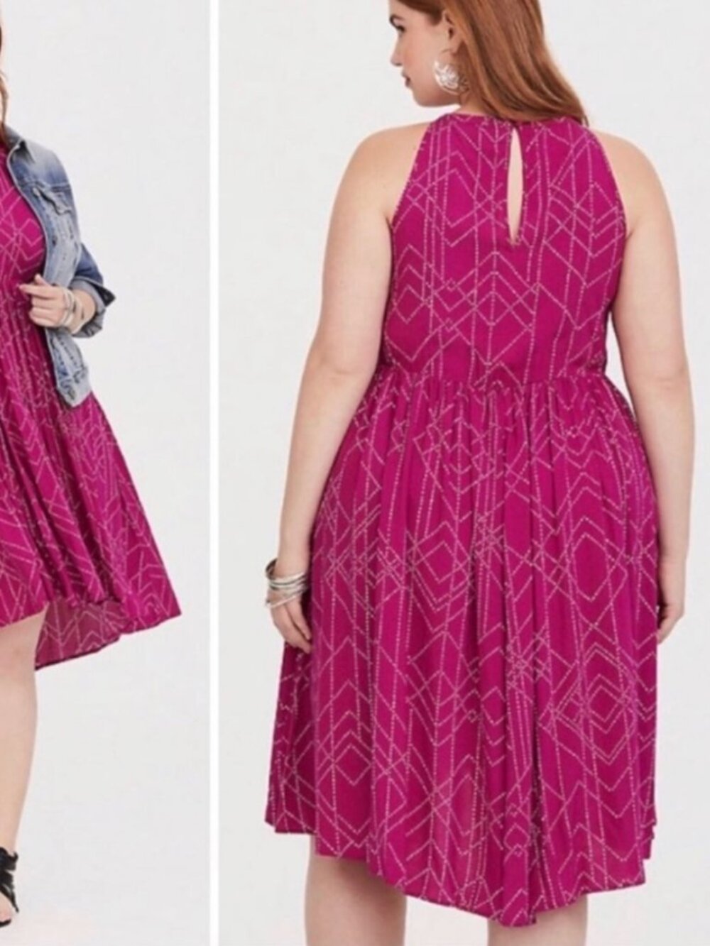 Torrid Hot Pink Sleeveless High-Low Dress, size 00 - Picture 2 of 8